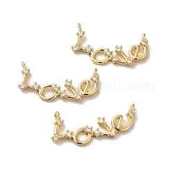 Реечное покрытие латунь микро паве прозрачный кубический цирконий подвески с 2 петлей&nbsp;KK-F853-11G