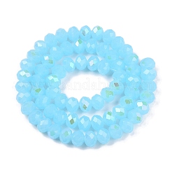 Стеклянные бусины с гальваническим покрытием  EGLA-A044-J8mm-L04