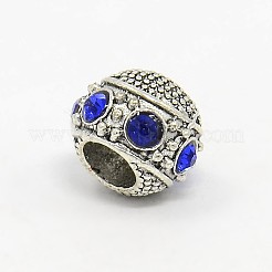 Античный серебряный цинковый сплав проложить класс а горный хрусталь европейские бусины CPDL-L001-14