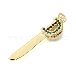 Pendentifs en laiton zircon cubique micro pavé vert&nbsp;CU-CBAE7DF-05G