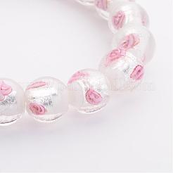 Ручная серебряная фольга стеклянные бусины Lampwork FOIL-ZZZ112-6