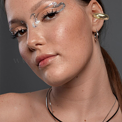 Boucles d'oreilles manchette en acier inoxydable 304 en forme de C&nbsp;EJEW-WH0519-26G