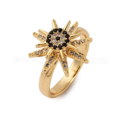 Латунные микро проложить пальцев кольца кубического циркония&nbsp;RJEW-S636-01G