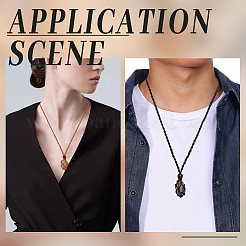 8 шт. регулируемый вощеный шнур макраме мешочек пустой держатель для камней изготовление ожерелья&nbsp;NJEW-WR0001-01