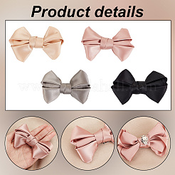 8 шт. 4-х цветный съемный бант из полиэстера и атласа для украшения обуви AJEW-PH0011-27