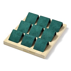 9-слотовая прямоугольная деревянная подставка для сережек&nbsp;LS-EDIS-R027-04F