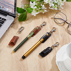 4 шт. 2-цветный портативный чехол-зажим для ручки из искусственной кожи&nbsp;AJEW-UN0002-71