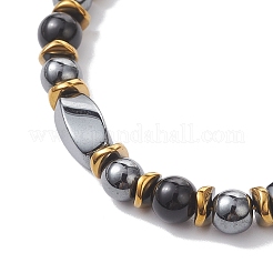 Браслеты из бусин натурального безглазого обсидиана и синтетического немагнитного гематита для женщин&nbsp;BJEW-JB12941-02