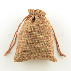 Sacs en polyester imitation toile de jute sacs à cordon&nbsp;LS-ABAG-R004-14x10cm-03