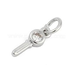 Латунные микропаве прозрачные кубические циркониевые подвески&nbsp;KK-G522-02P