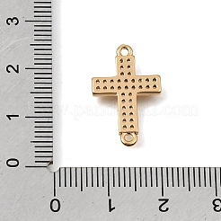 Ciondoli con connettori a croce religiosa in ottone con micro pavé di zirconi cubici trasparenti&nbsp;CU-K001-01B-G