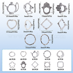 100шт. 10 набора оправ для бусин из сплава в тибетском стиле TIBE-SP0001-16B