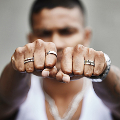 18 шт. 9 размера 201 нержавеющая сталь рифленые кольца для пальцев STAS-UN0047-29