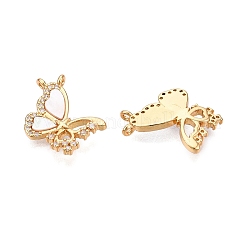 Латунь микропаве фианиты с подвесками-ракушками&nbsp;KK-T070-36G