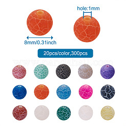 300pcs 15 Farben natürliche Knisternachatperlen&nbsp;G-TA0001-26