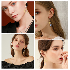 Kits de fabrication de boucles d'oreilles étoiles et lune à faire soi-même&nbsp;DIY-SC0013-57
