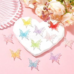 70шт 7 цвета прозрачные акриловые бусины&nbsp;OACR-YW0003-98