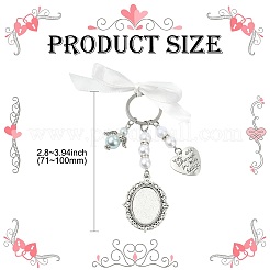 Сплав пустая купольная фоторамка овальная и прямоугольная свадебная подвеска&nbsp;KEYC-CJ00008