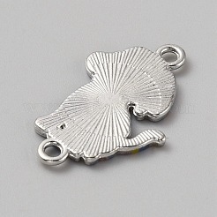 合金エナメルコネクタチャーム  プラチナ  犬のリンク  藤紫色  24.5x16x1.5mm  穴：1.8mm&nbsp;LS-FIND-WH0423-39G