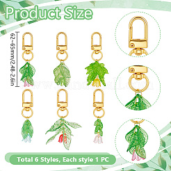 6шт. подвеска из акрила в виде ландыша&nbsp;HJEW-DR00144