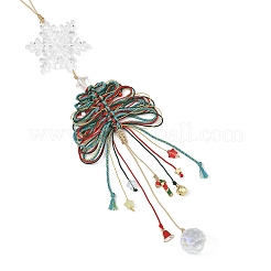 Décoration de sapin de Noël en verre et nylon tressé&nbsp;HJEW-TA00491