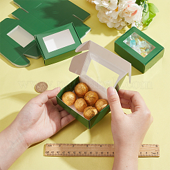 Прямоугольная бумажная складная транспортировочная коробка с окошком CON-WH0099-25B