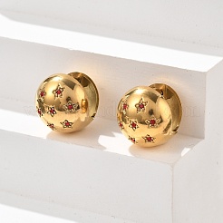 Серьги-кольца из нержавеющей стали 304 со стразами&nbsp;EJEW-M041-01G-05