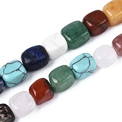 Натуральные и синтетические смешанные каменные бусы пряди G-T142-74