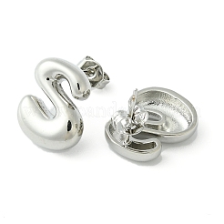 Boucles d'oreilles en laiton plaqué à crémaillère&nbsp;EJEW-S222-01P-S