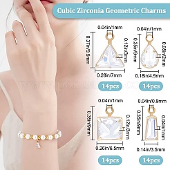 56шт. 4 комплекта подвесок из латуни с кубическим цирконием ZIRC-BBC0001-66