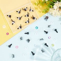 20 Set mit 10 farbigen Puppenaugen und Wimpern aus Kunststoff&nbsp;DIY-GO0001-04
