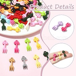 ベーキングペイントアクリルパーツ  フォークチャーム  ミックスカラー  23x10mm  穴：2mm&nbsp;MACR-CJC0016-10