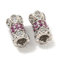 Micro pavé di perline di zirconi viola con placcatura in ottone&nbsp;KK-L215-310A-P02