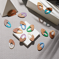 Подвески из прозрачной смолы и непрозрачной смолы и орехового дерева RESI-SZ0001-09