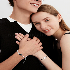 2шт. браслеты из сплава и эмали в стиле инь-ян&nbsp;BJEW-LP00016