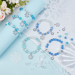 Наборы для самостоятельного изготовления браслета со снежинками&nbsp;DIY-SC0032-02