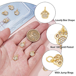 12шт латунные микропаве прозрачные кубические циркониевые подвески&nbsp;ZIRC-HS0001-15