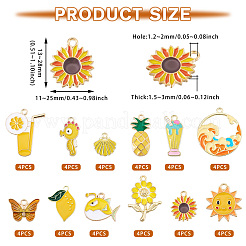 48шт 12 стиля подвески из сплава с эмалью&nbsp;ENAM-TA0002-95B