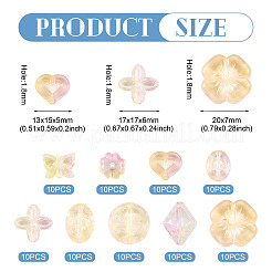 90 шт. 9 стиля двухцветные прозрачные акриловые бусины&nbsp;MACR-TA0002-11