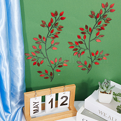 Железные листья ветки настенные украшения&nbsp;AJEW-WH0513-30B