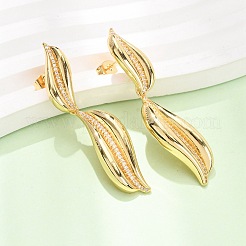 Pendientes colgantes de latón con micro pavé de circonitas cúbicas transparentes para mujer&nbsp;EJEW-F418-23G
