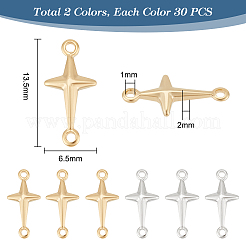 60 шт. 2-х цветные латунные соединительные подвески KK-PH0005-73