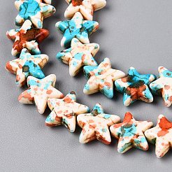 Chapelets de perles en turquoise synthétique peinte par pulvérisation&nbsp;LS-UNKW-T001-11I