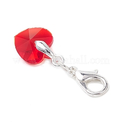 Стеклянные подвесные украшения в форме сердца&nbsp;HJEW-JM04355