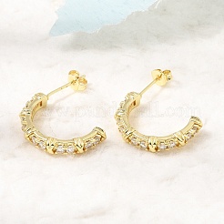 Pendientes de tuerca de circonio cúbico con micro pave de latón&nbsp;CU-CBABA66-09G