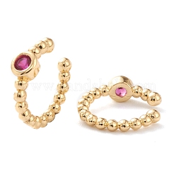 Boucles d'oreilles manchette en laiton zircon cubique micro pavé&nbsp;EJEW-H109-01D-G