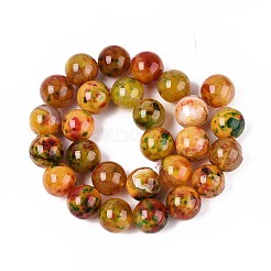 Окрашенные естественный агат бисер пряди G-T142-04