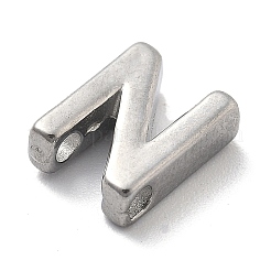 304ステンレススチールチャーム  レターチャーム  文字N  9.5x7.5x3mm  穴：1.6mm&nbsp;STAS-R138-07P-N