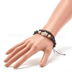 Set di braccialetti elastici per famiglia con codice morse&nbsp;BJEW-JB07352-04