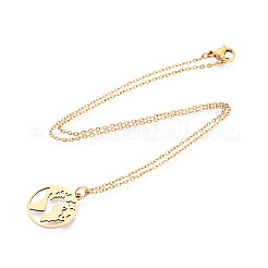 201 colliers pendentifs en acier inoxydable&nbsp;NJEW-T009-JN136-40-2